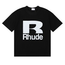 RHUDE Men Letter High Quality Leisure Cotton Short Sleeve T-Shirt Polo M-2XL