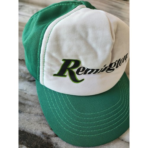 Vintage Remington Hat Green White Trucker Snapback Hunting Fishing Outdoors - Bild 2 von 6