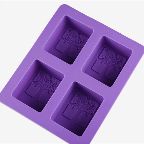 Mold Life Silicone Tree Cake Soap Rectangle Art Cavities Echodo Craft 4-cavity - Picture 5 of 5