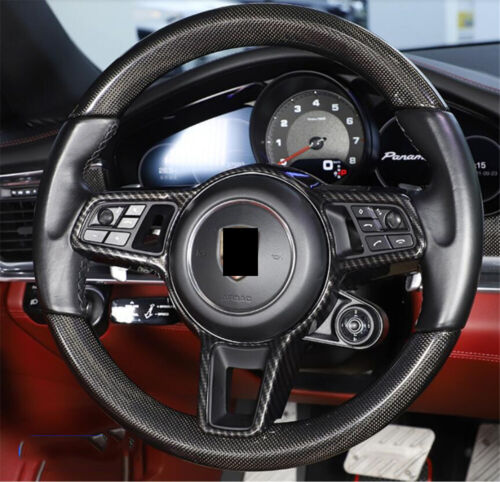 For Porsche 718 911 Cayenne Macan Panamera Steering Wheel Cover ABS Carbon Fiber - Bild 4 von 7