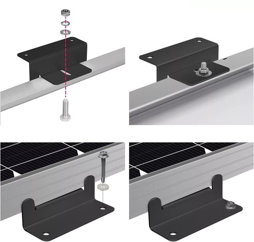 4 x Solar Panel Z Bracket Mounting with Stainless Fixings Caravan Roof motorhome - Picture 4 of 9