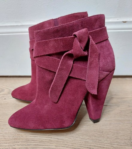 Nine West Size UK 3 US 5W Suede Mulberry Ankle Boots NEW High strappy - Picture 6 of 8