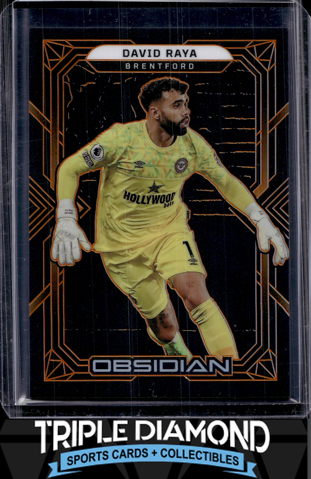 2022-23 Panini Obsidian EPL David Raya Orange Etch #38/40 Brentford Y754
