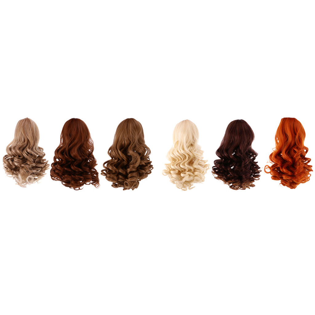 6pc Wavy Curly Hair Wig Heat Safe for 18 inch AG American Doll Dolls DIY Making 6pc Wavy Curly Hair Wig Heat Safe for 18 inch AG American Doll Dolls DIY Making
