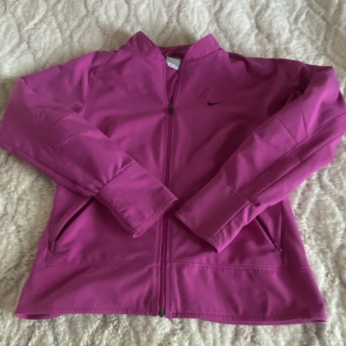 Nike Dri Fit Jacke Damen klein rosa Reißverschlusstaschen Swoosh Sport Track - Bild 1 von 11