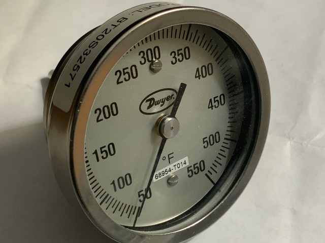 50 to 550F 3 in Dial Bimetal Thermom 50 to 550F 3 in Dial Bimetal Thermom