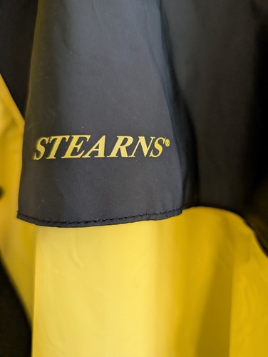 Stearns DryWear Rain Jacket Yellow Black Hooded Workwear PVC Mens L - Picture 6 of 7