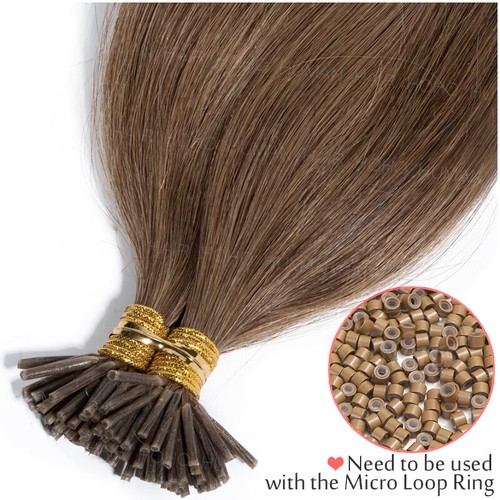 I Tip Stick Pre-bonded Keratin 100% Remy Human Hair Extensions 200 Strands THICK - Picture 2 of 26
