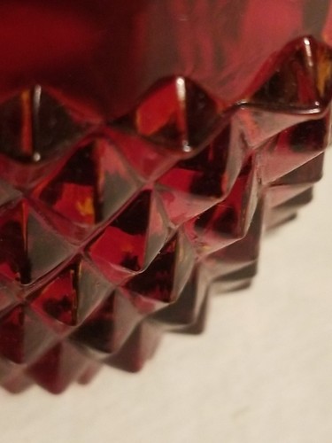 Vintage Ruby Red Diamond Point Fairy Light, very collectible SEE PHOTOS - Picture 9 of 13