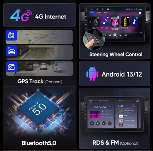 Autoradio Carplay GPS Navi RDS WIFI per Ford Fiesta 2008-17 Android 13 IPS 9" - Foto 5 di 10
