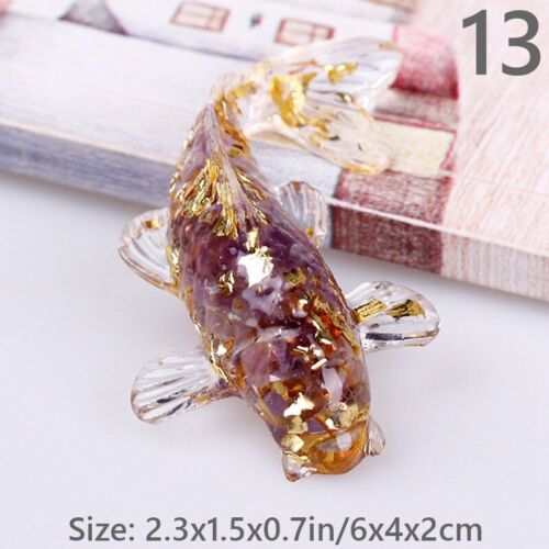 2X Mini Koi Fish Statue Figurine Resin Crystal Ornament Sculpture Handicraft Fun - Picture 32 of 36