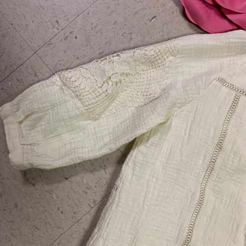 SOFT SURROUNDINGS Magnolia Gauze Crochet Cotton Cream Beige Womens Sz Medium - Picture 7 of 11