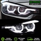 Angel Eye Headlights BMW 3 Series F30 2011-2015 LED DRL Halo Gloss Black Edition