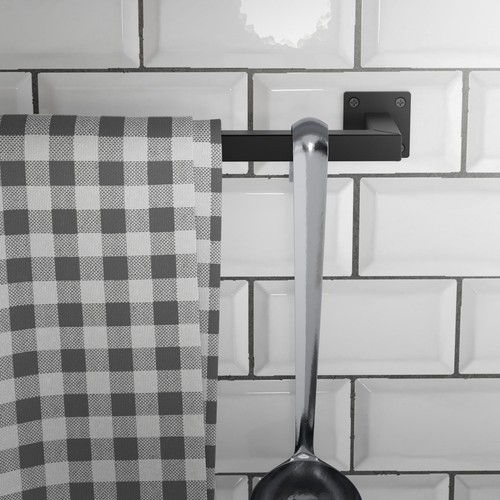 2x Perchero de pared negro para vestidor/armario barra para ropa/toallas 60x30cm - Imagen 9 de 9