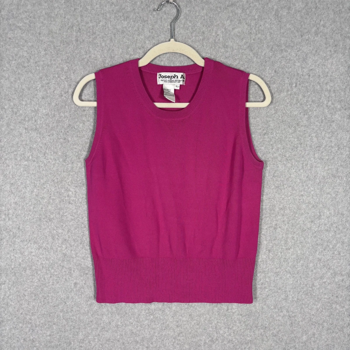 Pull Sans Manches Femme Joseph A, Col Cheminée, Noir Et Or, Rayé, XL (neuf)
