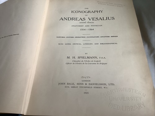 The Iconography of Andreas Vesalius by M. H. Spielmann (1925 HC) - Picture 5 of 20