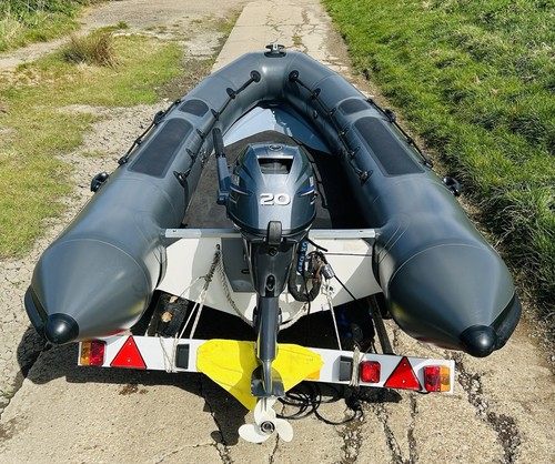 Refurbished 4m Rib Inflatable Boat with Trailer and Outboard Engine - Picture 7 of 12