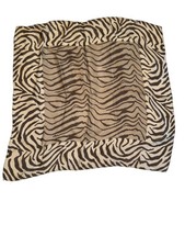 Elaine Gold For Collection XIIX LTD Animal Print Silk Scarf 21x21 Brown Beige