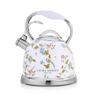 VQ Laura Ashley Elveden White 2.5L Stainless Steel Tea Kettle Stovetop Whistl...