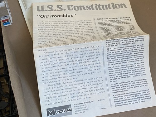 Monogram Old Ironsides U.S.S. Constitution Plastik Modellbausatz - Bild 4 von 10
