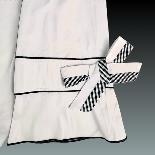 Blusa tunica IC By Connie K bianco/nero Gingham misto cotone taglia XL - Foto 11 di 14