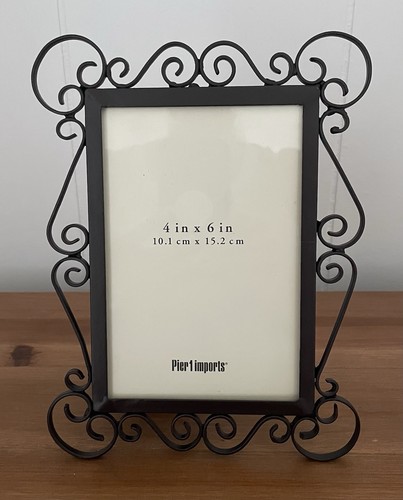 Pier 1 Imports 4 X 6 Picture Photo Frame Metal Wrought Iron Like Scroll Style