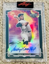 Sandy Koufax Signed 2022 Leaf Vibrance Gem Mint Autograph #3/4 RARE Beauty