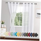  Sheer Curtains 63 Inch Length 2 Panels Set for 52"W x 63"L (Pack of 2) White