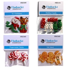 Buttons Galore Flatback Embellishment Set - 19 Vhristmas Theme Resins for DIY...