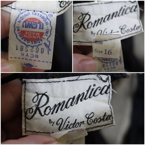 Romantica by Victor Costa Vintage Kleid schwarz Pailletten Union Label 16 - Bild 16 von 16