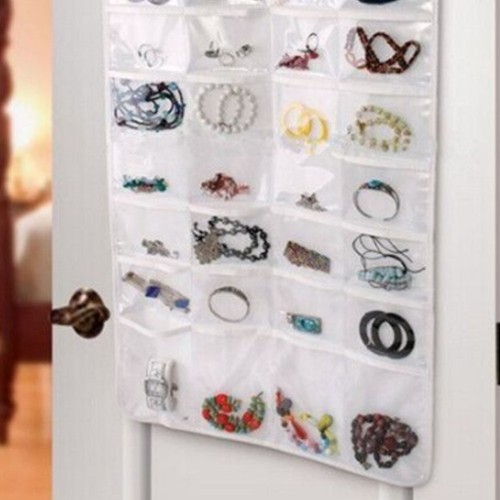 Organizador de Joyería Colgante Doble Cara Armario Pared Joyería Soporte Bolsa con 80 - Imagen 11 de 12