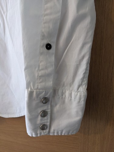Mens Replay White Slim Fit Pearl Snap Western Pockets Shirt Size M - Picture 4 of 13