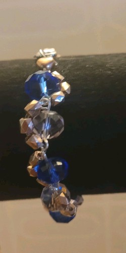 Handgefertigt Rosa Blau Geometrisches Design Glas Perlen Armband Ohrring Set W Lob C - Bild 5 von 8