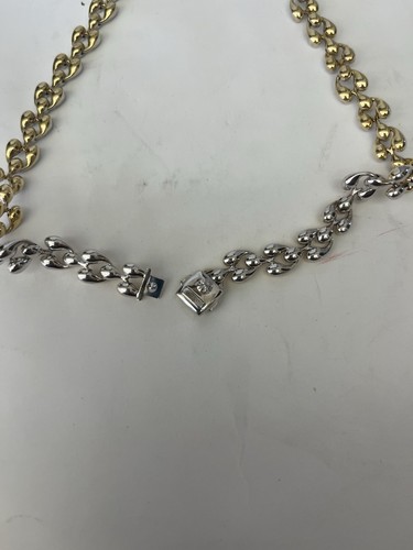 MAGNIFICENT 18K YELLOW / WHITE GOLD & DIAMOND ITALIAN NECKLACE BY CHIMENTO - Picture 4 of 9