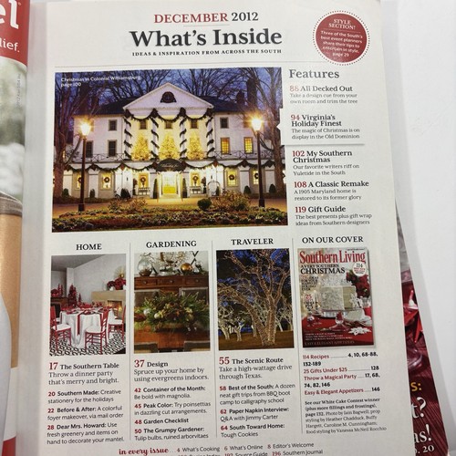 Southern Living Magazines Lot 8 Recipes Christmas Thanksgiving Decorating Travel - Picture 12 of 14