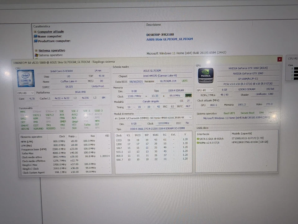 Asus Rog Strix GL703GM-E5189T Notebook con Monitor 17,3" LED 144Hz - Immagine 2 di 4