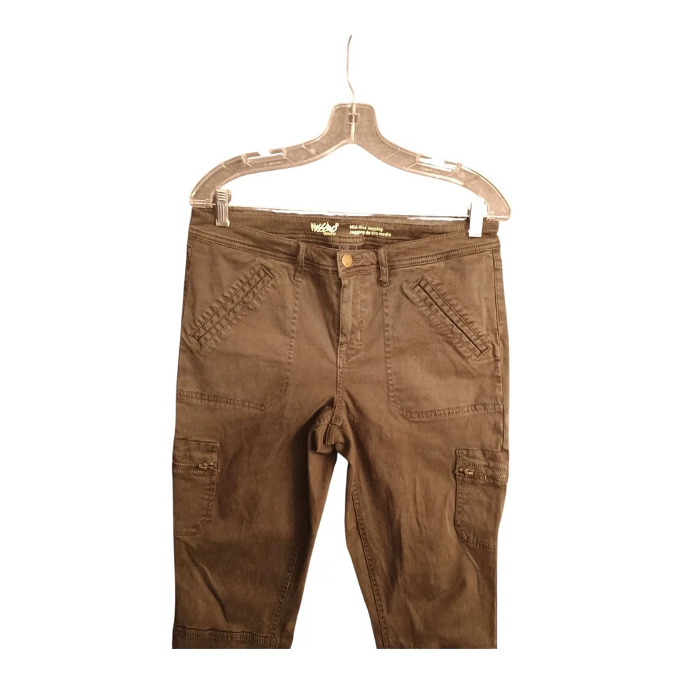 Pantalones Jegging Mossimo para mujer tiro medio bolsillos cargo verde militar talla 10 Foto 3 de 4