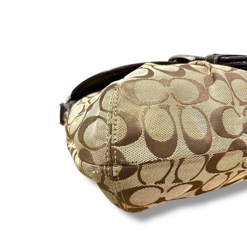 Coach One Shoulder Bag Soho Signature Canvas Leather Brown Used Gently Auth JPN. - Picture 4 of 24
