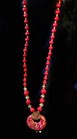 Handmade Charm Necklace Glossy Colors Stunning Red with Crystal Bead