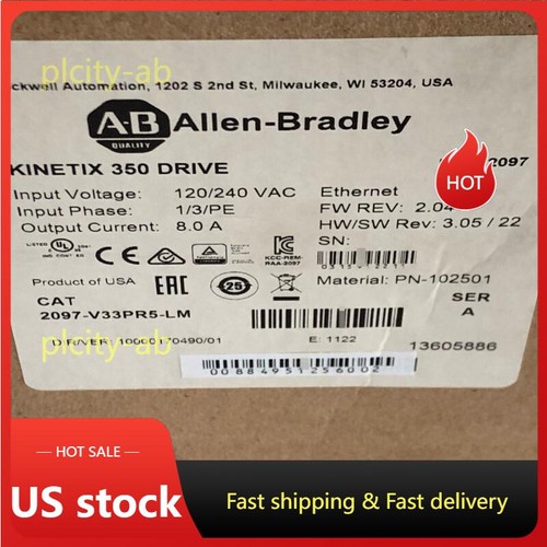 Servoaccionamiento sellado Allen-Bradley 2097-V33PR5-LM Kinetix 350 2,0 kW EE. UU. Impuestos libres - Imagen 1 de 5