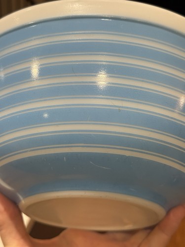 Vintage 1960s PYREX Rainbow Stripe Mixing Bowls Lot of 3 - 401 402 403 - Picture 10 of 11