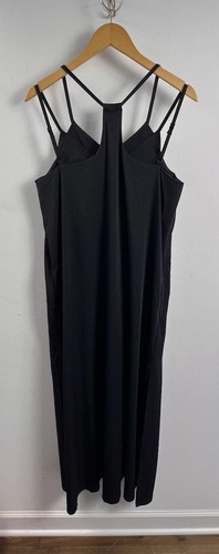 Maxi vestido sujetador SheBird Savannah con tiras para mujer 5 bolsillos grandes bambú abertura negro - Imagen 2 de 7