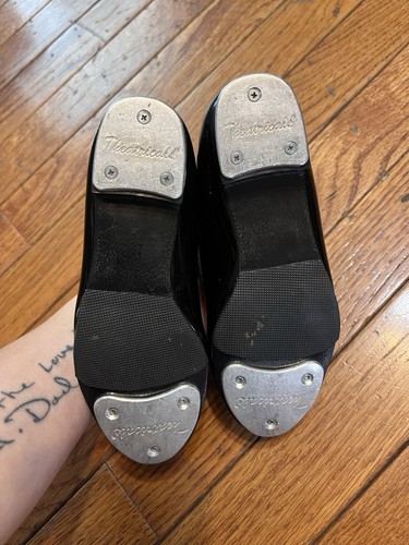 Girls Black Tap Dance Shoes Size 10.5 - Picture 14 of 15