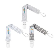 Neutral Pacifier Clips, 3 Pack Binky Paci Holder and Leash for Boys and Girls...