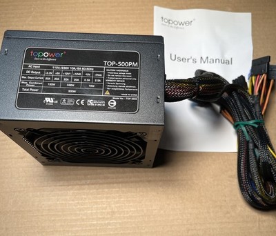 Desktop Computer Power Supply Topower TOP-500PM NEW W/Manual