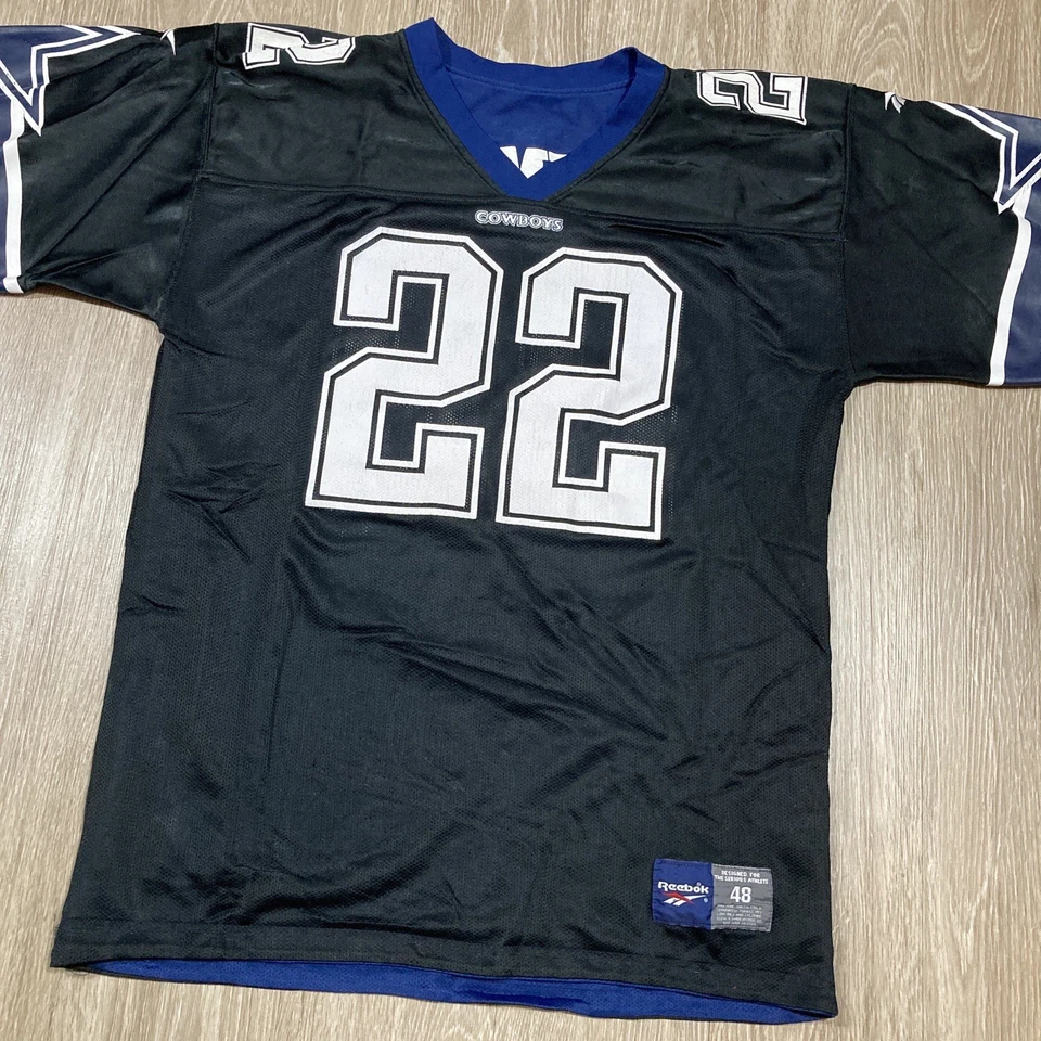 Camiseta de los Vaqueros L Años 90 00 Y2k Reversible Emmitt Smith #22 Dallas Día del Juego Camisa Foto 3 de 4