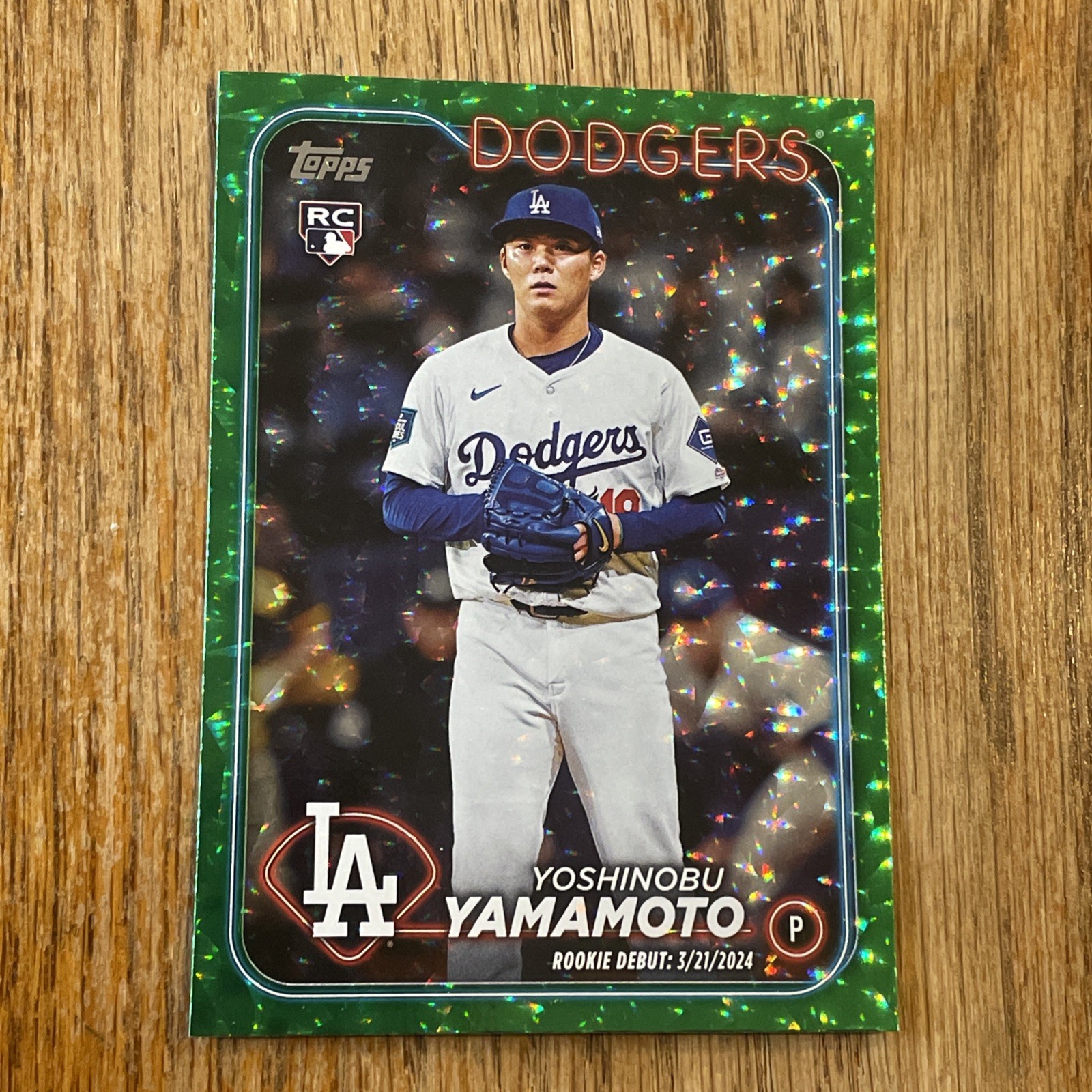 2024 Topps Update Yoshinobu Yamamoto RC Rookie Debut US149 Green Foil #/499 SP