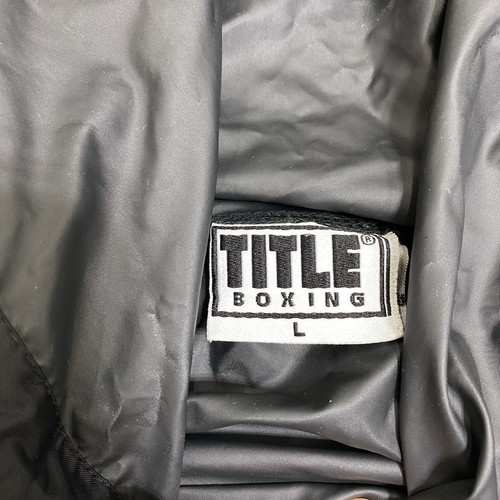 Title Boxing Sauna Suit Top Mens L Black PVC Hooded Sweat Jacket Gym Training - Picture 5 of 14