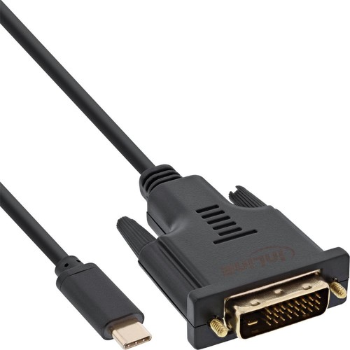5x InLine USB Display Kabel, USB-C Stecker zu DVI Stecker (DP Alt Mode), schwarz
