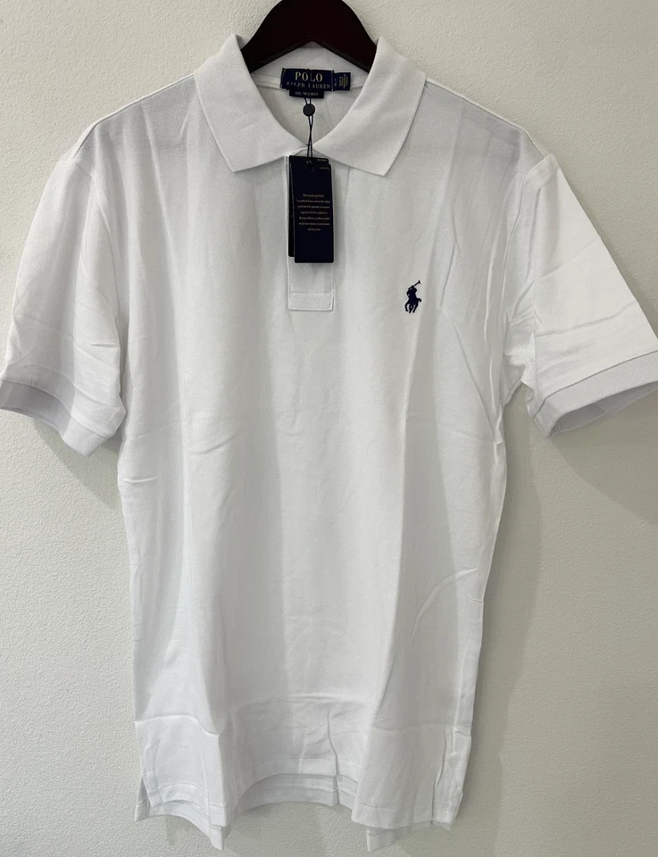 Ralph Lauren Men's Slim Fit Custom Polo Shirt, White, Short Sleeve, Mesh, Brand
Opens in a new windo